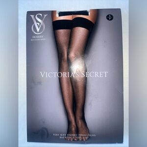 New Victorias Secret  Hosiery (S) Fishnet Thigh Highs Black Lingerie Pantyhose